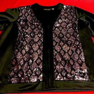 Pre-Owned Black Bob Mackie Wearable Art Sequined Jacket